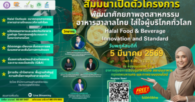 สศอ. หนุน SMEs ไทยเจาะตลาดอาหารฮาลาลโลก  จัดสัมมนาใหญ่ เปิดตัวโครงการพัฒนาศักยภาพอุตสาหกรรมอาหารฮาลาลไทย ใส่ใจผู้บริโภคทั่วโลก 5 มี.ค. นี้